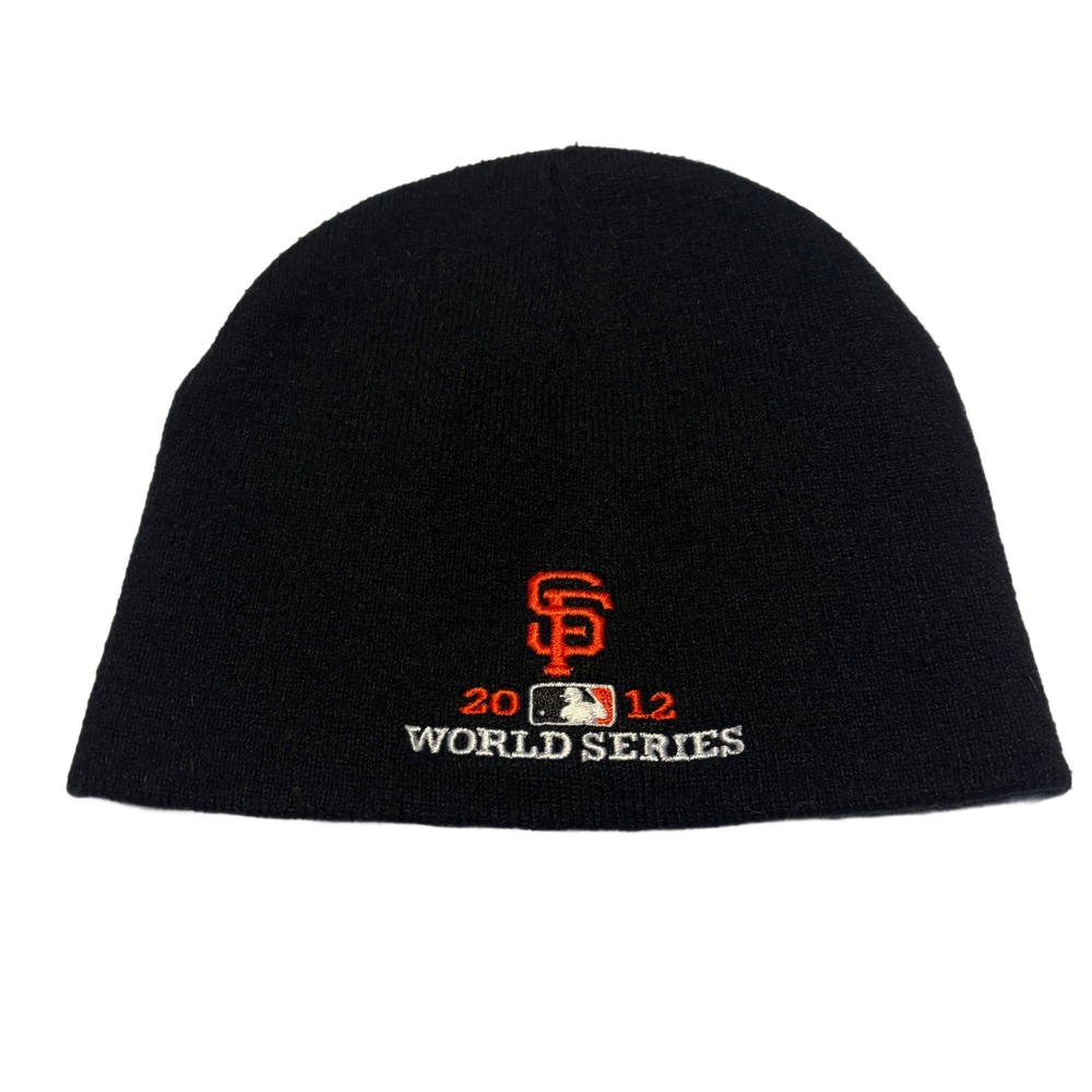 Vintage San Francisco Giants 2012 World Series MLB Black Knit Beanie Hat Logo